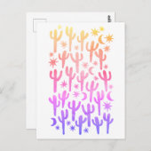 Nachtwoestijn Saguaro Cactus Sunset Waterverf Briefkaart (Voorkant / Achterkant)