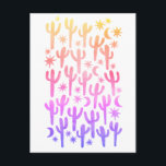 Nachtwoestijn Saguaro Cactus Sunset Waterverf Briefkaart<br><div class="desc">Bekijk dit kleurrijke cactus patroon. Bezoek mijn winkel voor meer!</div>