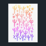 Nachtwoestijn Saguaro Cactus Sunset Waterverf Briefkaart<br><div class="desc">Bekijk dit kleurrijke cactus patroon. Bezoek mijn winkel voor meer!</div>