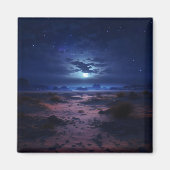 Nachtwoestijn Volle Maan Magneet (Voorkant)
