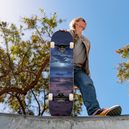 Nachtwoestijn Volle Maan Persoonlijk Skateboard (Buiten 1)
