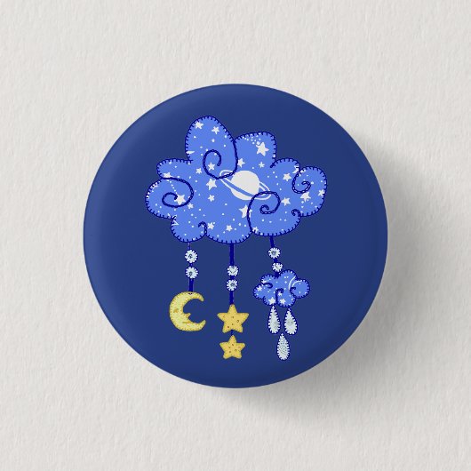 Nachtwolke Ronde Button 3,2 Cm (Voorkant)