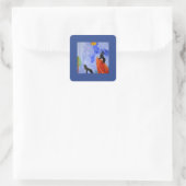 Nachtwolven Magie Vierkante Sticker (Tas)