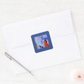 Nachtwolven Magie Vierkante Sticker (Envelop)