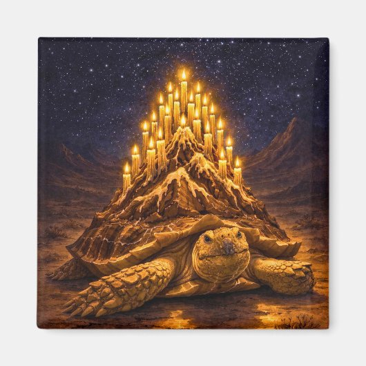 Nachtwüste Sulca-schildpad verjaardagstaart berg Magneet (Voorkant)