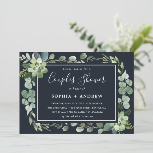 Nachtzeemaand blauw sukkelstel kaart (Staand voorkant)