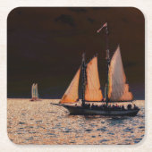 Nachtzeil - Key West, Florida Kartonnen Onderzetters (Voorkant)