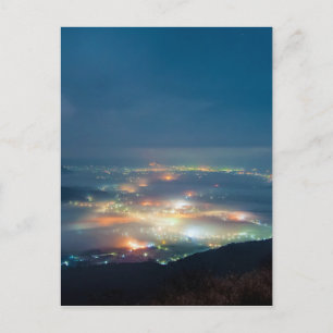 Nachtzicht Aso Nacht Zee Van Wolken Japan Kumamoto Briefkaart