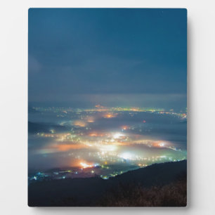 Nachtzicht Aso Nacht Zee Van Wolken Japan Kumamoto Fotoplaat