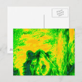 Nachtzicht Lion Art Fluorescerende Print Briefkaart (Voorkant / Achterkant)