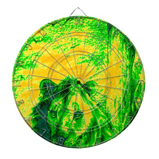 Nachtzicht Lion Art Fluorescerende Print Dartbord (Voorkant)