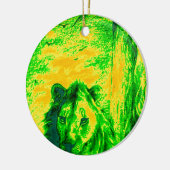 Nachtzicht Lion Art Fluorescerende Print Keramisch Ornament (Links)