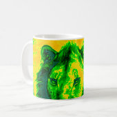 Nachtzicht Lion Art Fluorescerende Print Koffiemok (Voorkant links)