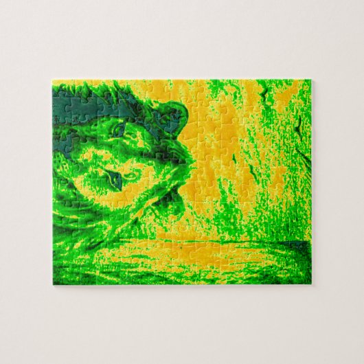 Nachtzicht Lion Art Fluorescerende Print Legpuzzel (Horizontaal)
