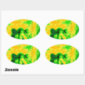 Nachtzicht Lion Art Fluorescerende Print Ovale Sticker (Vel)