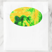 Nachtzicht Lion Art Fluorescerende Print Ovale Sticker (Tas)