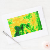 Nachtzicht Lion Art Fluorescerende Print Rechthoekige Sticker (Envelop)