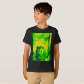 Nachtzicht Lion Art Fluorescerende Print T-shirt (Voorkant volledig)