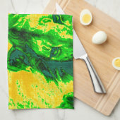 Nachtzicht Lion Art Fluorescerende Print Theedoek (Quarter Fold)