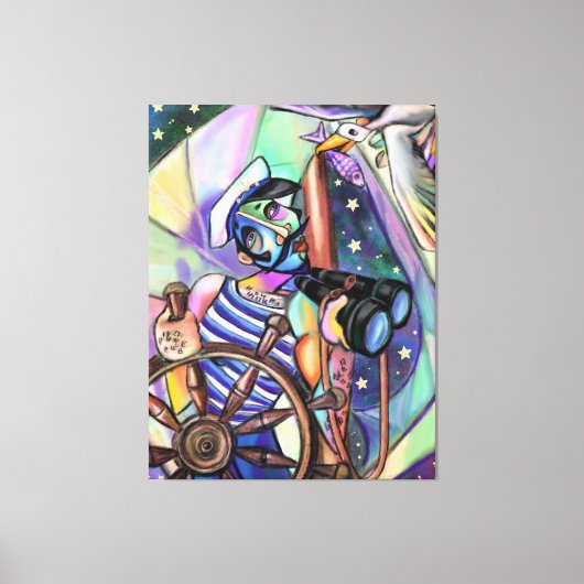 Nachtzoekend Kapitein Kunststijl Oorspronkelijk sc Canvas Afdruk (Voorkant)