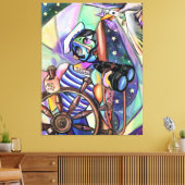 Nachtzoekend Kapitein Kunststijl Oorspronkelijk sc Canvas Afdruk (Insitu (Woonkamer))