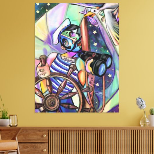 Nachtzoekend Kapitein Kunststijl Oorspronkelijk sc Canvas Afdruk (Insitu (Woonkamer))