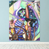 Nachtzoekend Kapitein Kunststijl Oorspronkelijk sc Canvas Afdruk (Insitu (Houten vloer))