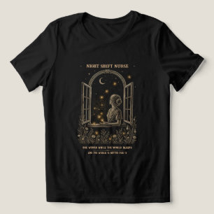 Nachtzuster Vintage Botanische Maan Ruit Tri-Blend Shirt