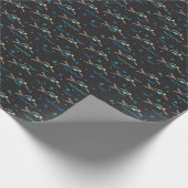 Nachtzwembad zwemmers silhouet art patroon. cadeaupapier (Hoek)