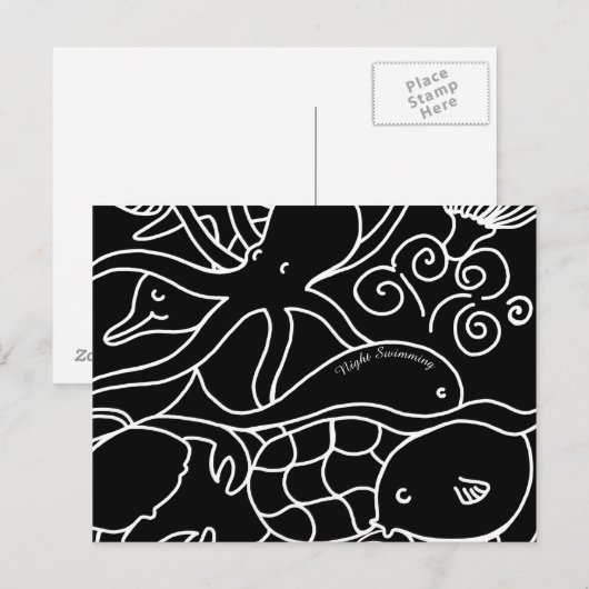 Nachtzwemmen Briefkaart (Voorkant / Achterkant)