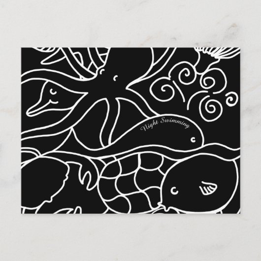 Nachtzwemmen Briefkaart (Voorkant)