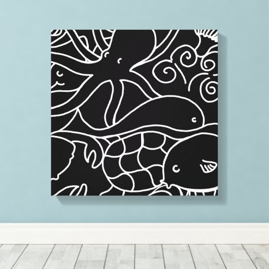 Nachtzwemmen Canvas Afdruk (Insitu (Houten vloer))