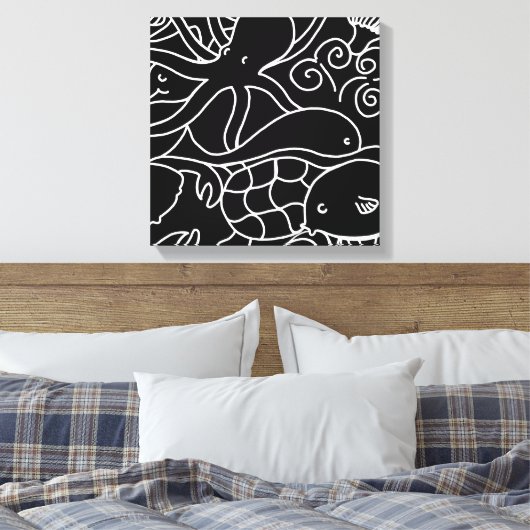 Nachtzwemmen Canvas Afdruk (Insitu (Slaapkamer))