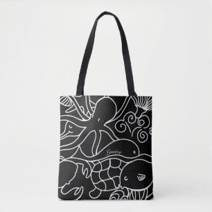 Nachtzwemmen, gepersonaliseerd tote bag