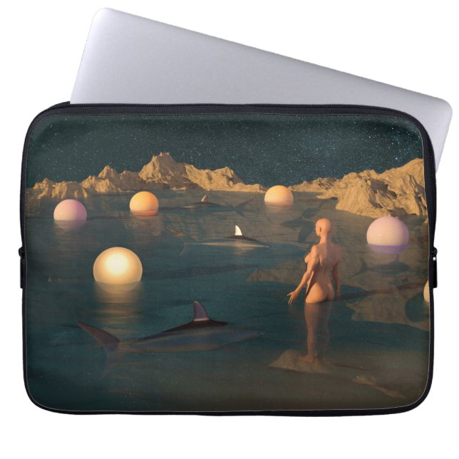 Nachtzwemmen Laptop Sleeve (Voorkant)
