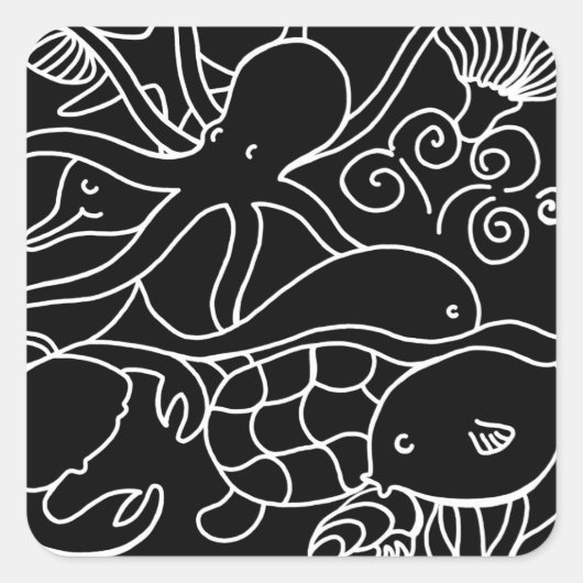 Nachtzwemmen Vierkante Sticker (Voorkant)