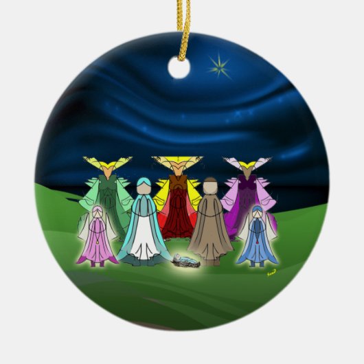 Nacimiento/Nativiteitsversiering Keramisch Ornament (Voorkant)
