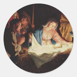 nacimiento- navidad ronde sticker