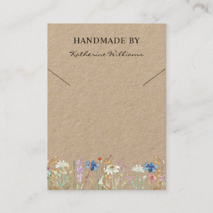 Nacklace Display Kaart Wilde bloemen Visitekaartje
