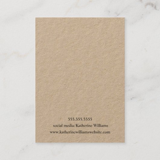 Nacklace Display Kaart | Zonnebloemen Visitekaartje (Achterkant)