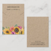 Nacklace Display Kaart | Zonnebloemen Visitekaartje (Voorkant / Achterkant)