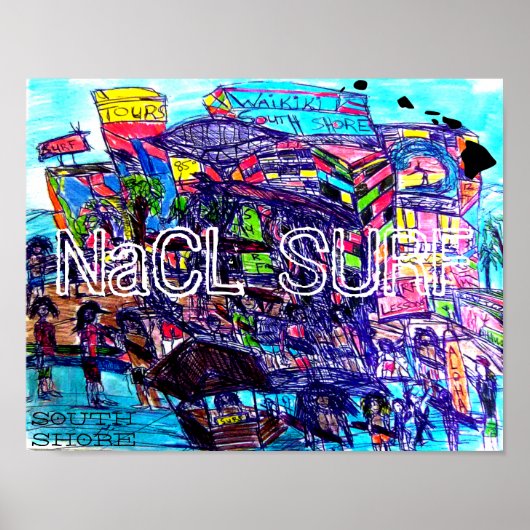 NaCL SURF ZUID OEVER WAIKIKI Poster (Voorkant)