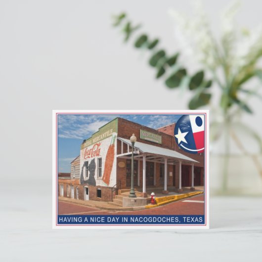 NACOGDOCHES TEXAS MERCANTILE BRIEFKAART (Staand voorkant)