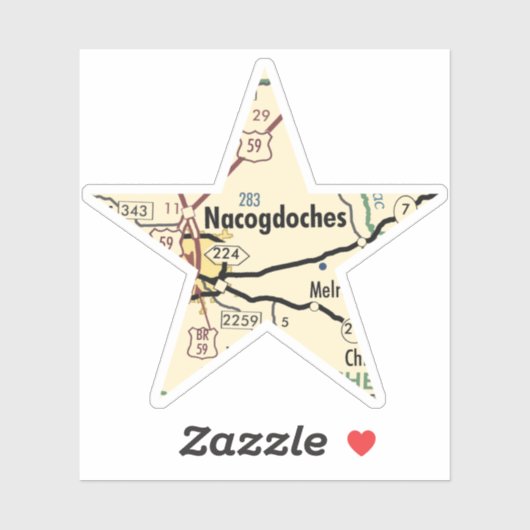 Nacogdoches TX Star Sticker (Vel)