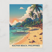 Nacpan Beach Filipijnen Reizen Briefkaart (Voorkant)