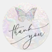 nacre butterfly dank u klassieke ronde sticker (Voorkant)