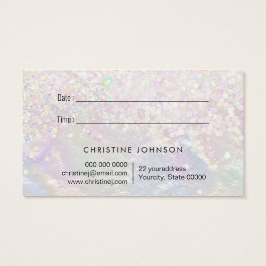 nacre butterfly faux glitter - kaart (Achterkant)