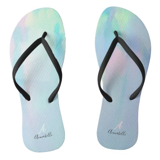 Nacre kustmonogram, mooi koel monogram teenslippers (Voetbed)