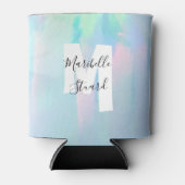 Nacre kustmonogram tropisch elegant strand blikjeskoeler (Voorkant)