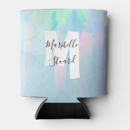 Nacre kustmonogram tropisch elegant strand blikjeskoeler